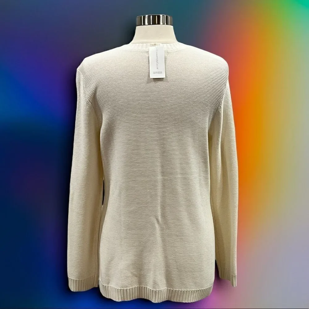Charter Club Marled Lace-Up Tunic Sweater in the Size Large